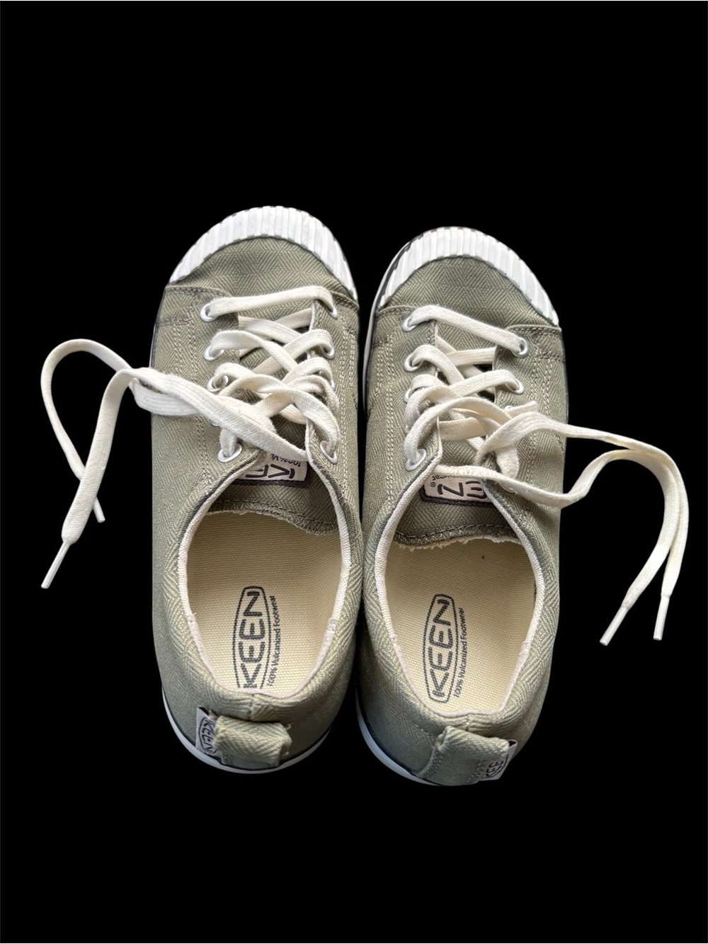 Keen Low-Top Canvas Sneakers in Olive and White